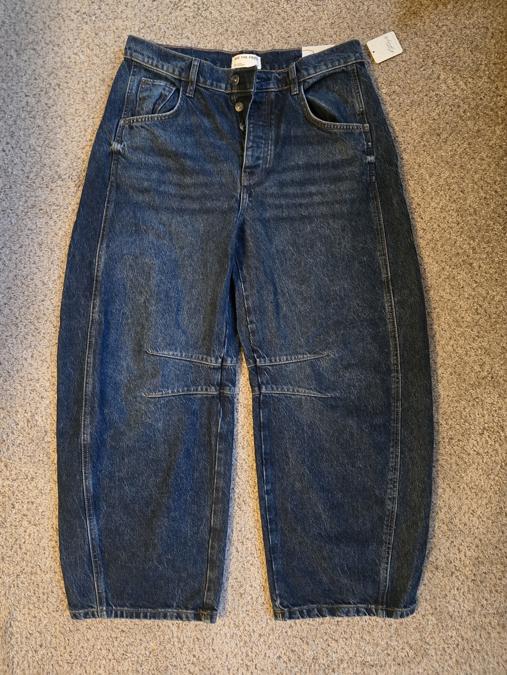We The Free Good Luck Mid-Rise Barrel Jeans